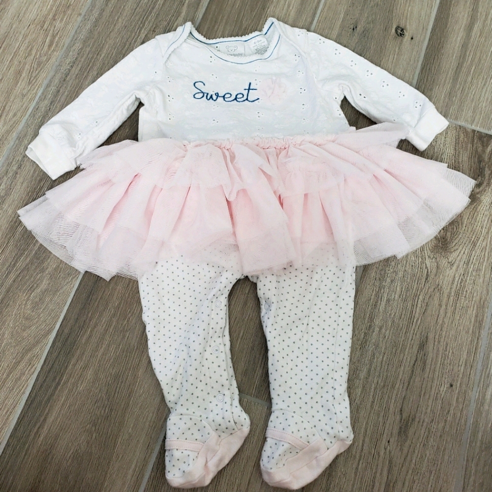 Koala Baby Sweet white onsie w/ pink tutu 6-9 mo